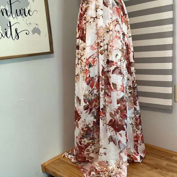 Hello Molly White Floral Mermaid Hotel Deep Plunge Backless Maxi Dress Sz 2 NWT - Picture 3 of 11